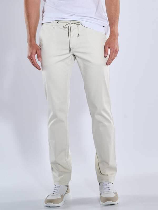 emilio adani Herren Chino slim fit Weiß regular uni von emilio adani