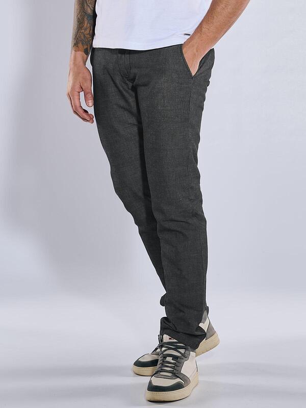 emilio adani Herren Chino mit Tunnelzug grau regular uni von emilio adani