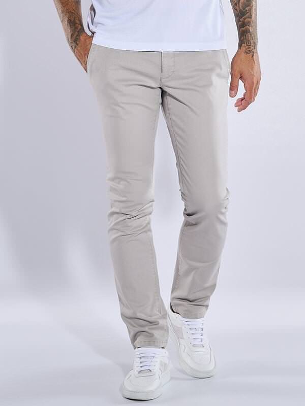 emilio adani Herren Chino slim fit Grau uni von emilio adani