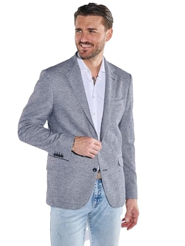 emilio adani Herren Freizeit-Sakko mit strukturiert, 38426, Mittelblau in Größe 50 von emilio adani