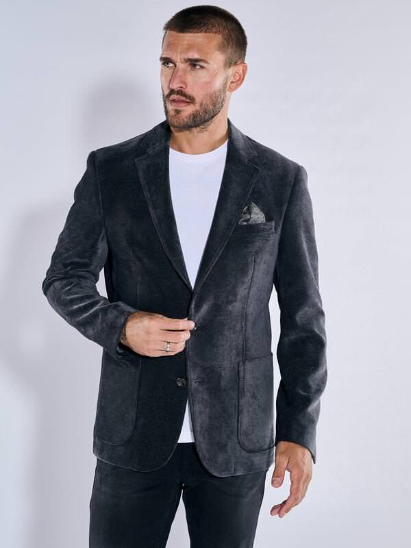 emilio adani Herren Freizeit-Sakko slim fit Grau uni von emilio adani