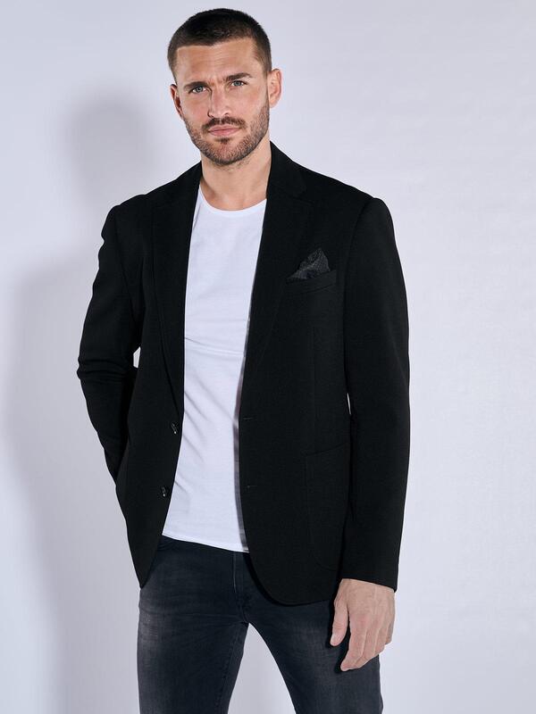 emilio adani Herren Freizeit-Sakko slim fit Schwarz uni von emilio adani