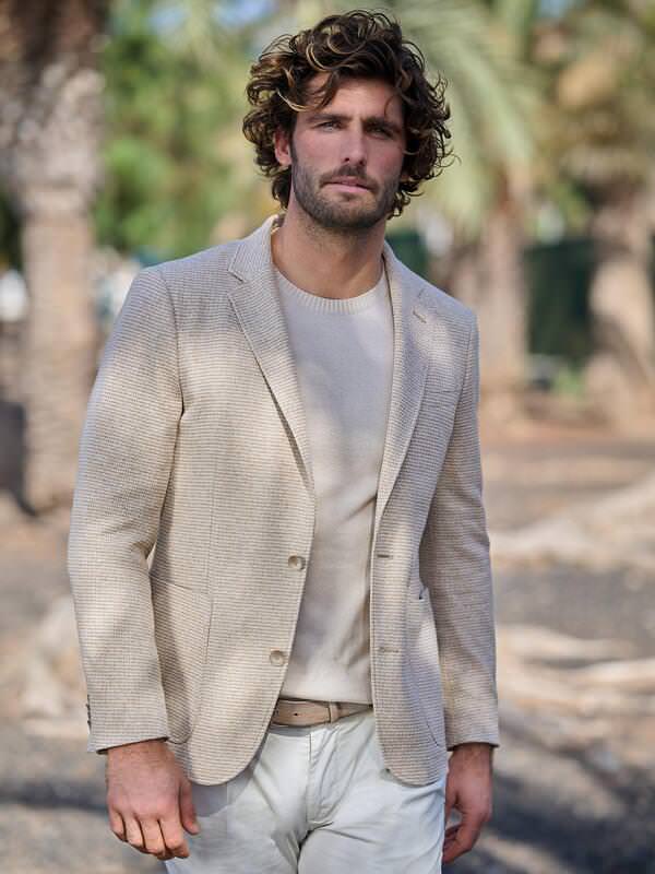 emilio adani Herren Freizeit-Sakko slim fit beige gemustert emilio adani Herren Freizeit-Sakko slim fit beige gemustert von emilio adani