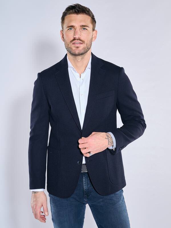 emilio adani Herren Freizeit-Sakko slim fit Blau uni von emilio adani