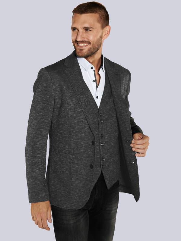 emilio adani Herren Freizeit-Sakko slim fit Grau gemustert von emilio adani