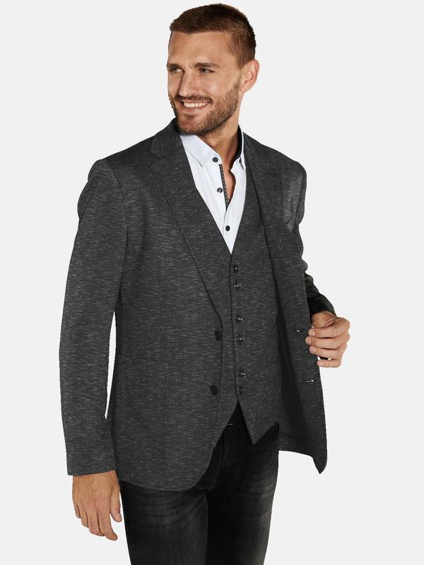 emilio adani Herren Freizeit-Sakko slim fit grau gemustert von emilio adani