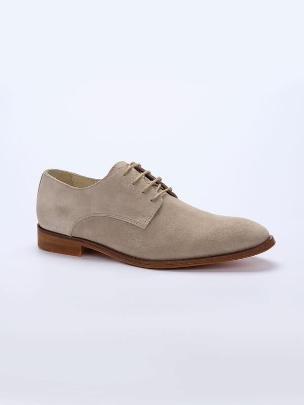 emilio adani Herren Halbschuh aus Velours-Leder beige regular uni von emilio adani