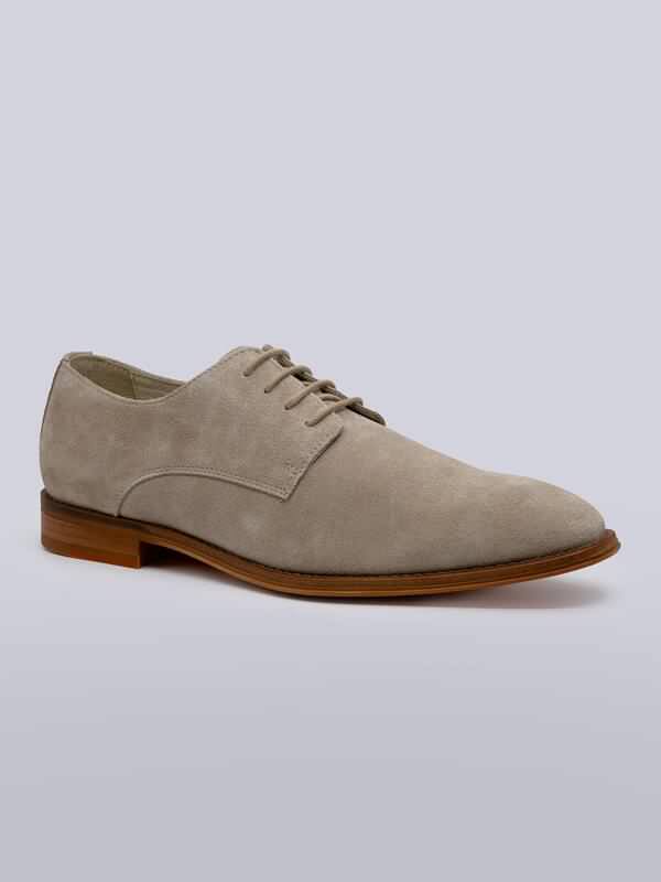 emilio adani Herren Halbschuh aus Velours-Leder beige regular uni von emilio adani