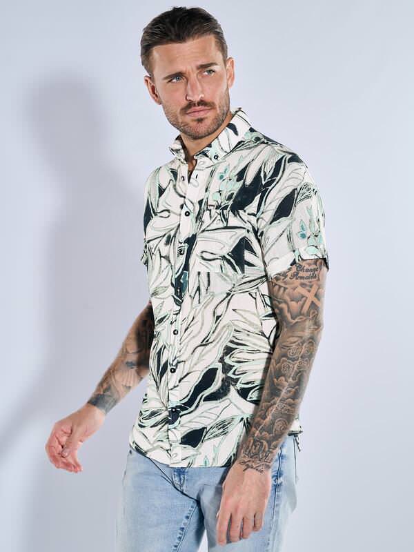 emilio adani Herren Hemd kurzarm grün regular gemustert Button Down emilio adani Herren Hemd kurzarm grün regular gemustert Button Down von emilio adani