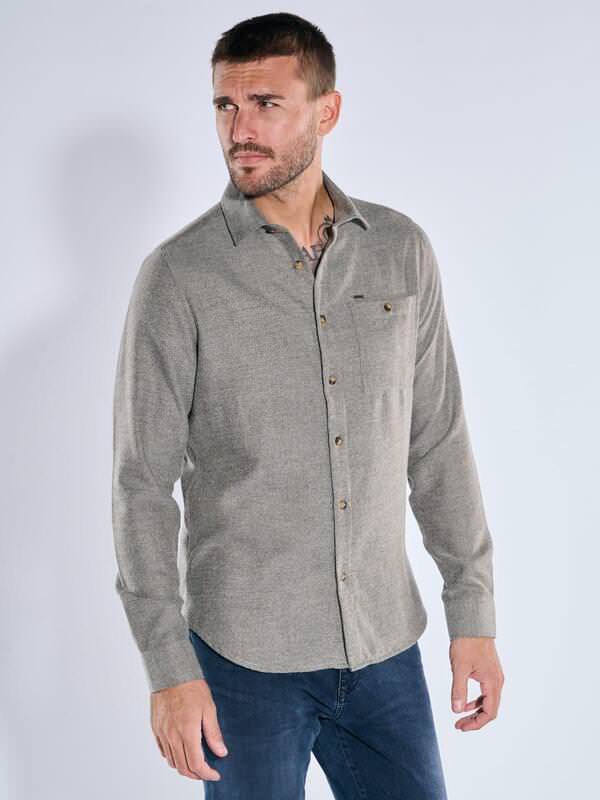 emilio adani Herren Hemd uni Braun regular Haifisch von emilio adani