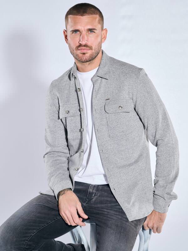 emilio adani Herren Hemd uni Grau slim fit Kent-Kragen von emilio adani