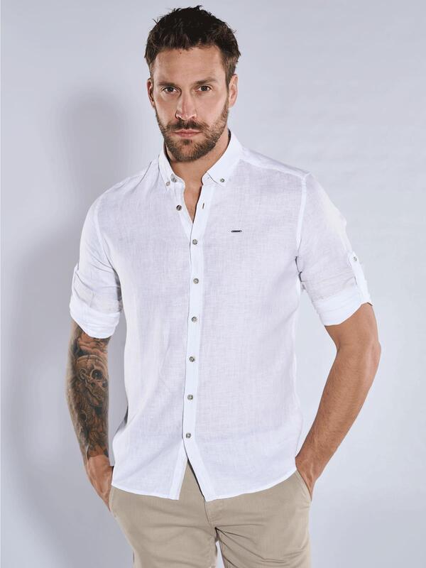 emilio adani Herren Hemd uni weiß regular Button Down von emilio adani