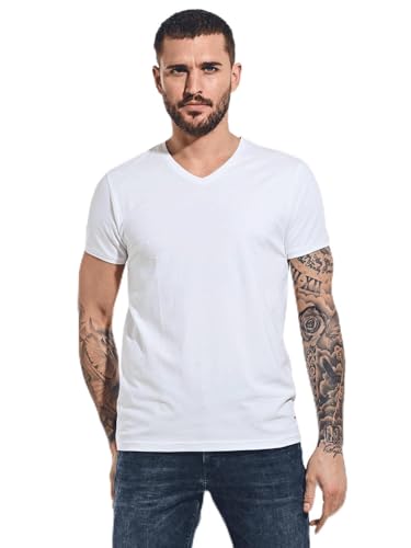 emilio adani Herren Herren Basic-Shirt My Favorite, 36229, 36229, Reinweiss in Größe XL von emilio adani