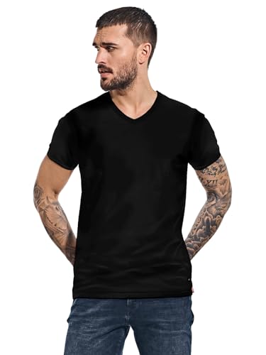 emilio adani Herren Herren Basic-Shirt My Favorite, 36230, 36230, Schwarz in Größe XL von emilio adani