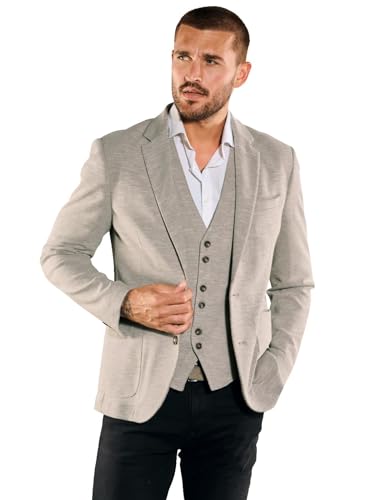 emilio adani Herren Herren Freizeit-Sakko Slim fit, 36132, 36132, Beige in Größe 54 von emilio adani