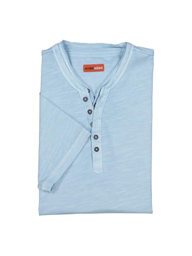emilio adani Herren Herren Henley-Shirt Regular, 37086, 37086, Hellblau in Größe XL von emilio adani