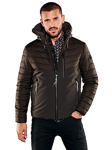 emilio adani Herren Herren Jacke mit abnehmbarer Kapuze, 35253, 35253, Dunkelbraun in Größe 54 von emilio adani