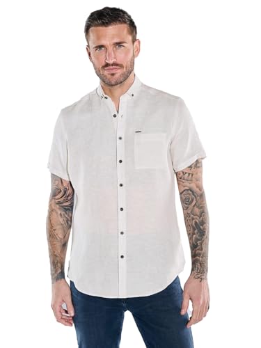 emilio adani Herren Herren Kurzarm-Hemd aus Leinen, 38584, 38584, Beige in Größe L emilio adani Herren Herren Kurzarm-Hemd aus Leinen, 38584, 38584, Beige in Größe L von emilio adani