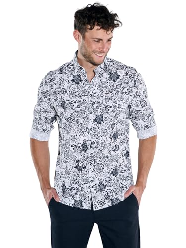 emilio adani Herren Langarm-Hemd Gemustert, 39120, Marineblau in Größe XXL von emilio adani