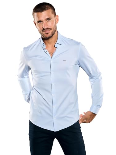 emilio adani Herren Herren Langarm-Hemd Slim fit, 35553, 35553, Hellblau in Größe XL von emilio adani