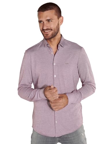 emilio adani Herren Herren Langarm-Hemd Slim fit, 36025, 36025, Bordeaux in Größe 3XL von emilio adani