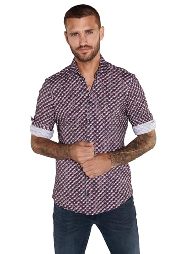 emilio adani Herren Herren Langarm-Hemd Slim fit, 36026, 36026, Magenta in Größe 3XL von emilio adani