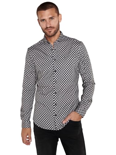 emilio adani Herren Herren Langarm-Hemd Slim fit, 36102, 36102, Schwarz in Größe XL von emilio adani