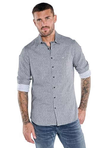 emilio adani Herren Herren Langarm-Hemd aus Jersey, Schwarz, 39205, Schwarz in Größe M von emilio adani