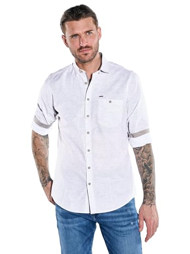 emilio adani Herren Langarm-Hemd gestreift, 39040, Sand in Größe M von emilio adani