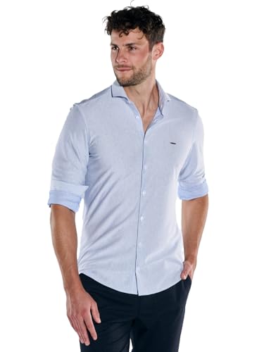 emilio adani Herren Herren Langarm-Hemd gestreift, Brilliantblau, 39258, Brilliantblau in Größe L von emilio adani