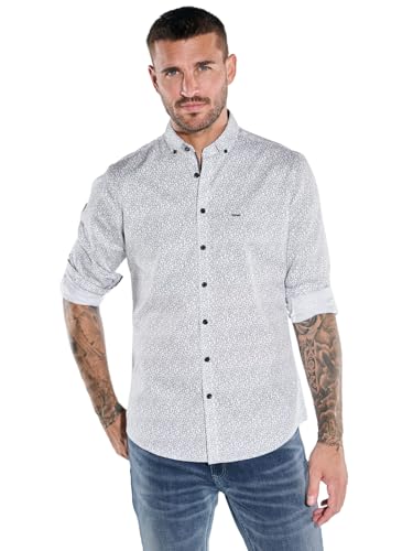 emilio adani Herren Herren Langarm-Hemd strukturiert, Reinweiss, 39159, Reinweiss in Größe XL von emilio adani