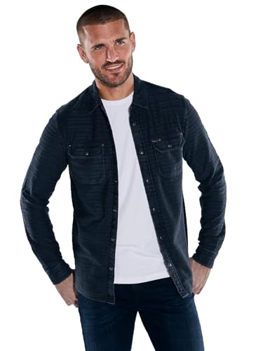 emilio adani Herren Herren Langarm-Shirt Slim fit, Saphirblau, 38028, Saphirblau in Größe L von emilio adani