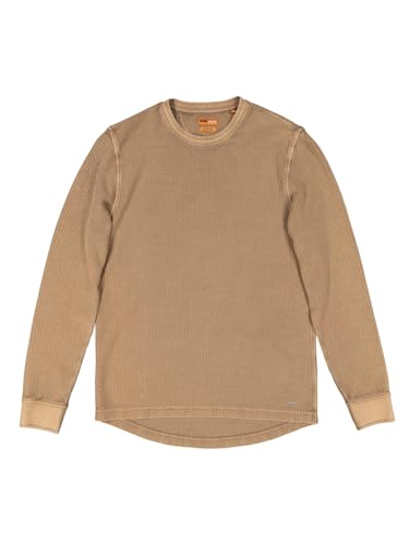 emilio adani Herren Langarm-Shirt strukturiert, 37291, Cognac in Größe M von emilio adani