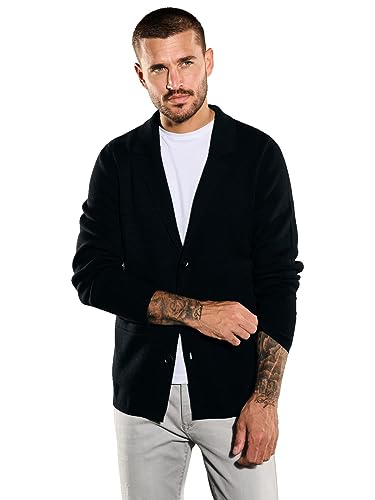 emilio adani Herren Herren Strick-Sakko Regular, 35333, 35333, Schwarz in Größe XXL von emilio adani