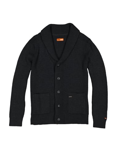 emilio adani Herren Herren Strickjacke mit Schalkragen, 36343, 36343, Anthrazit in Größe L von emilio adani