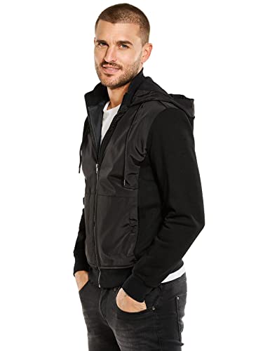 emilio adani Herren Herren Sweatjacke mit abnehmbarer Kapuze, 34114, 34114, Schwarz in Größe XXL von emilio adani