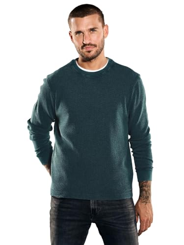 emilio adani Herren Herren Sweatshirt Uni, 35625, 35625, Petrolgrün in Größe M von emilio adani