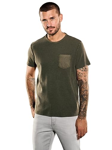 emilio adani Herren Herren T-Shirt Gemustert, 35353, 35353, Khaki in Größe XXL von emilio adani