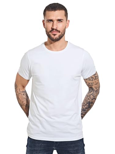 emilio adani Herren Herren T-Shirt My Favorite Slim fit, 36231, 36231, Reinweiss in Größe L von emilio adani