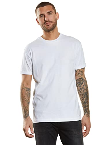 emilio adani Herren Herren T-Shirt Uni, 34549, 34549, Reinweiss in Größe 3XL von emilio adani