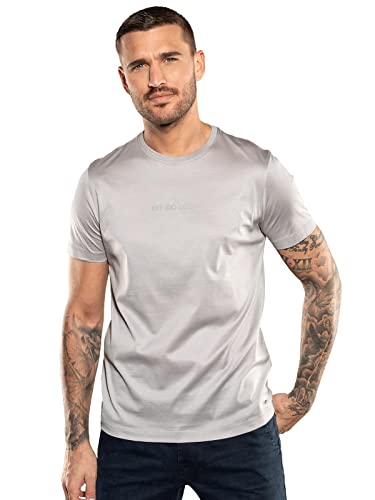 emilio adani Herren Herren T-Shirt Uni, 35152, 35152, Silbergrau in Größe XL von emilio adani