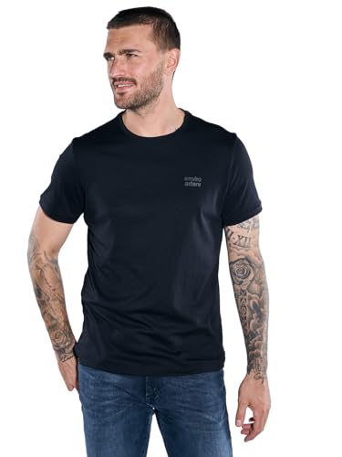 emilio adani Herren T-Shirt Uni, 37231, Saphirblau in Größe L von emilio adani