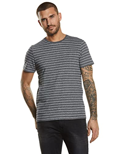 emilio adani Herren Herren T-Shirt mit Leinenanteil, 34514, 34514, Anthrazit in Größe XL von emilio adani