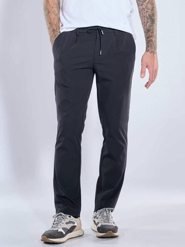 emilio adani Herren Hose Blau slim fit uni von emilio adani