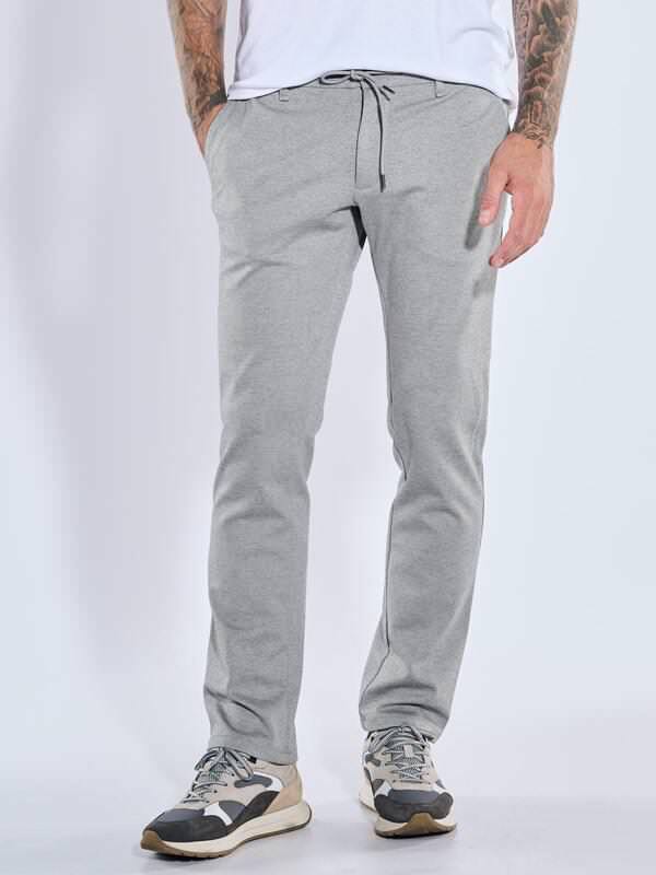emilio adani Herren Hose mit Tunnelzug Grau slim fit uni von emilio adani