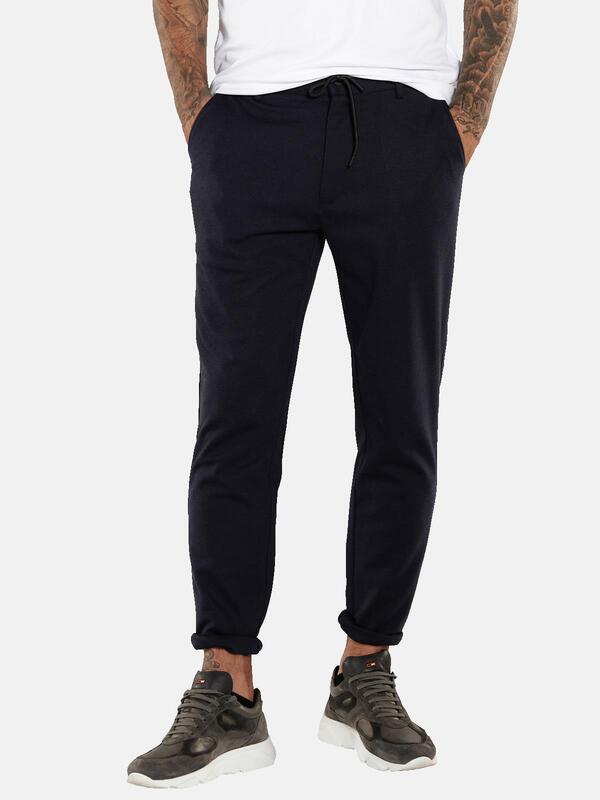 emilio adani Herren Hose blau slim fit uni von emilio adani