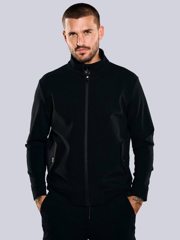 emilio adani Herren Jacke Schwarz slim fit uni von emilio adani