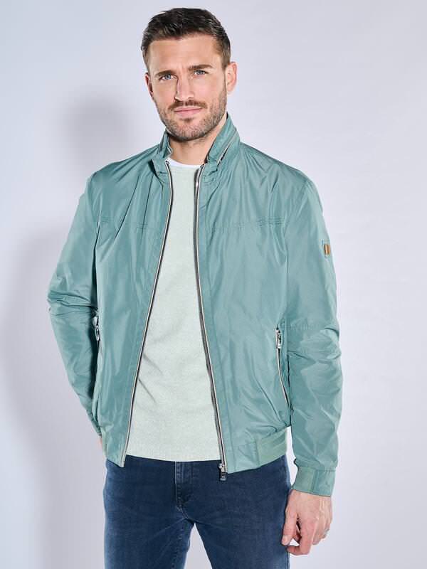 emilio adani Herren Jacke Türkis regular uni Stehkragen von emilio adani