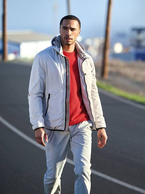 emilio adani Herren Jacke mit Funktionsdetails Weiß regular uni Kapuze von emilio adani