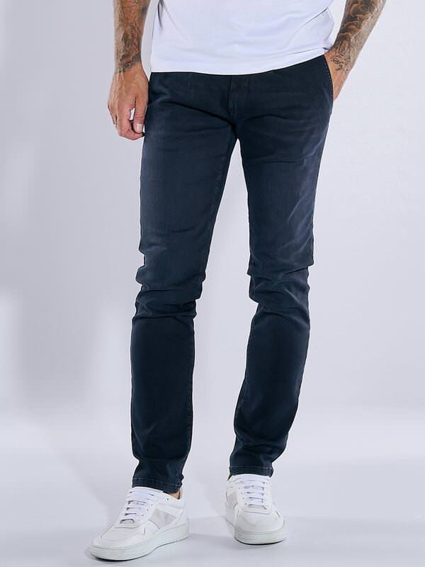 emilio adani Herren Chino slim fit Blau uni von emilio adani